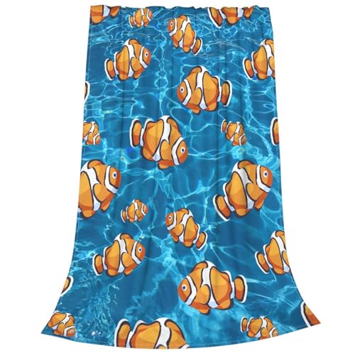 Clownfish Fleece Throw Blanket Gift Soft Warm Lightweight Blankets for Bed Sofa Couch Car 50 x 40in for Kids