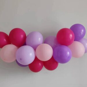 Pink and Purple Balloons 12 Inch 100 Pack with Ribbon Purple and Pink Latex Balloons for Girl Birthday Bridal Baby Shower Engagement Bachelorette Wedding Graduation Party Decorations