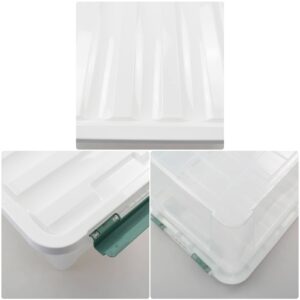 Jekiyo 4 Packs Large Latching Container Box, Plastic Storage Bin, 20 Quart