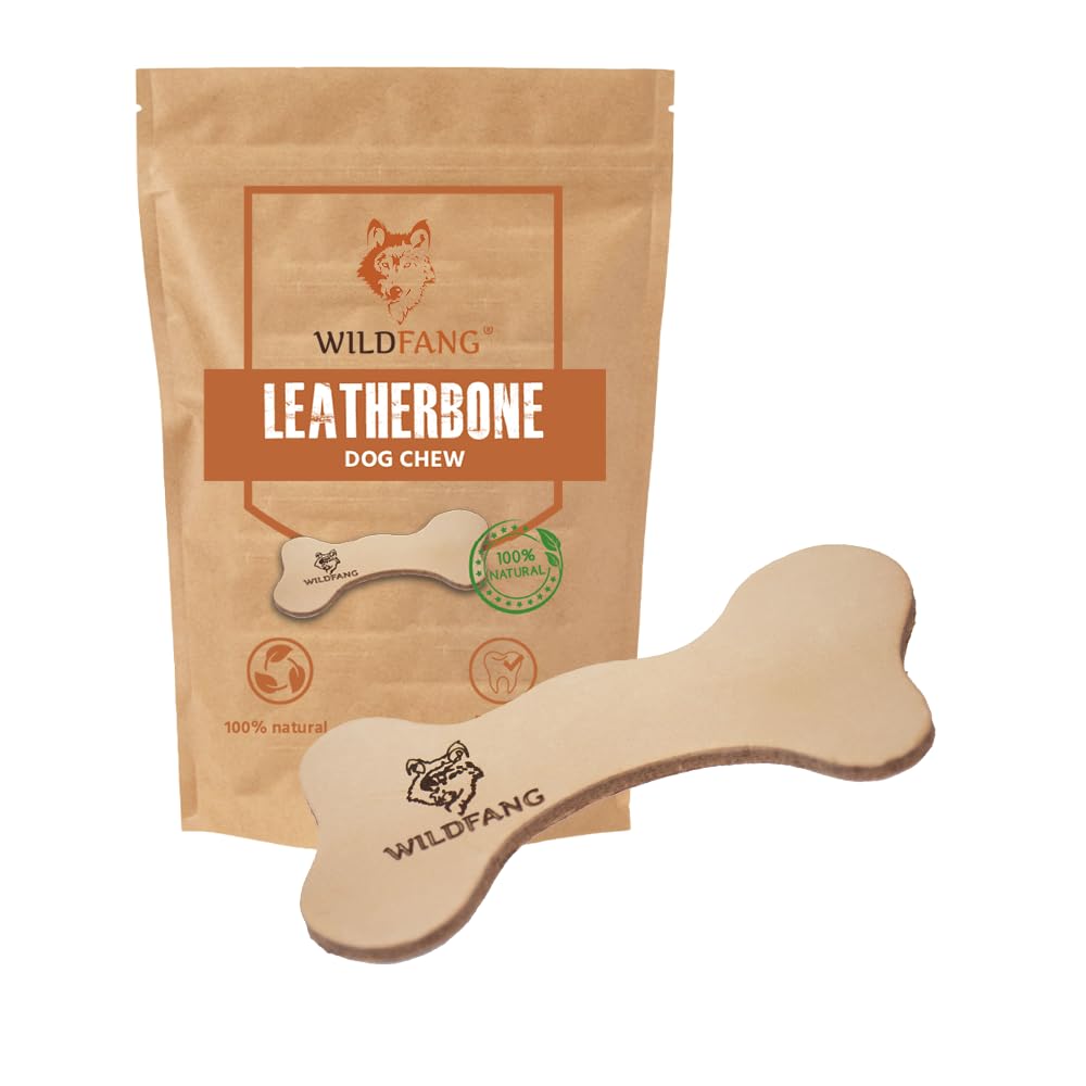 Wildfang® Leather Bones for Dogs | Dental Care, Snack & chew Toys | Leather Chewing Bones