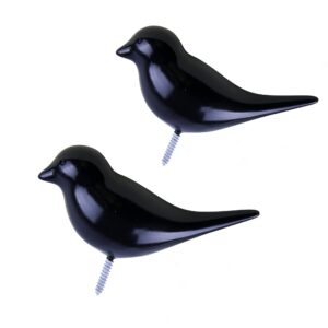 2pcs bird coat hook wood wall hook wooden coat hanger wall mounted art decor for hanging towels hat rack in entryway bathroom kitchen (2pcsblack)