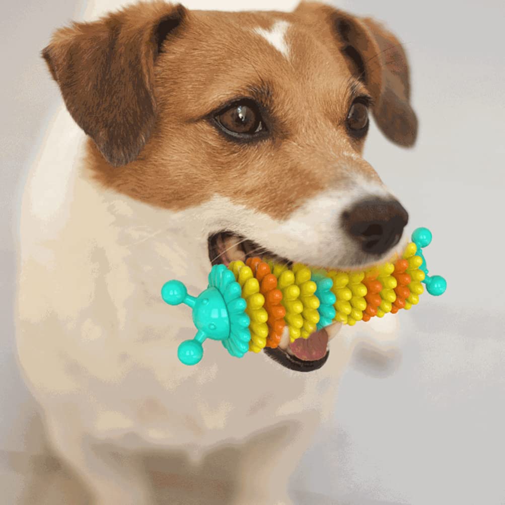 balacoo Dog Teething Toy Teething Toys for Puppies squiz Toys Puppy Squeaky Toys Brain Toy Dog Molar bite Toy Dog Gum Cleaner pet Caterpillar Toy Puzzle Toy Dog Dental Toys chew Makeup TPR