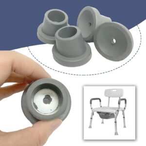 Replacement Feet for Bath Chair, Shower Toilet Seat Stools & Transfer Bench Anti-Slip Angled Cap for Disable Elderly, Fits for 1-1/8" I.D Tube, 4 Pcs