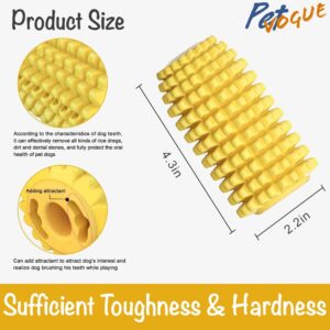 PetVogue Dog Chew Toys for Aggressive Chewer Teeth Cleaning Dog Toothbrush Toys with Cotton Rope Indestructible Tough Durable Squeaky Interactive Durable Dog Toys | Dog Bone Chew Toy (Yellow)