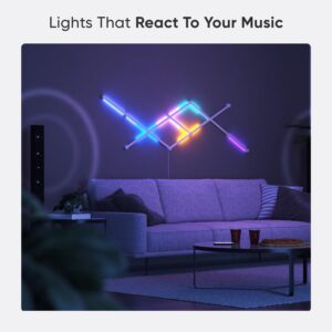 Nanoleaf Lines WiFi Smart RGBW 16M+ Color LED Dimmable Gaming and Home Decor Wall Lights Expansion Pack (3 LED Light Lines) (60 Degree Expansion (3 Pack))