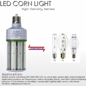 FLWEII LED Corn Light Bulb, 208-480V 100W E39 Mogul Base 5000K,14000 LM Replacement 400W HPS/MH for Indoor Outdoor Garage Warehouse Factory Backyard