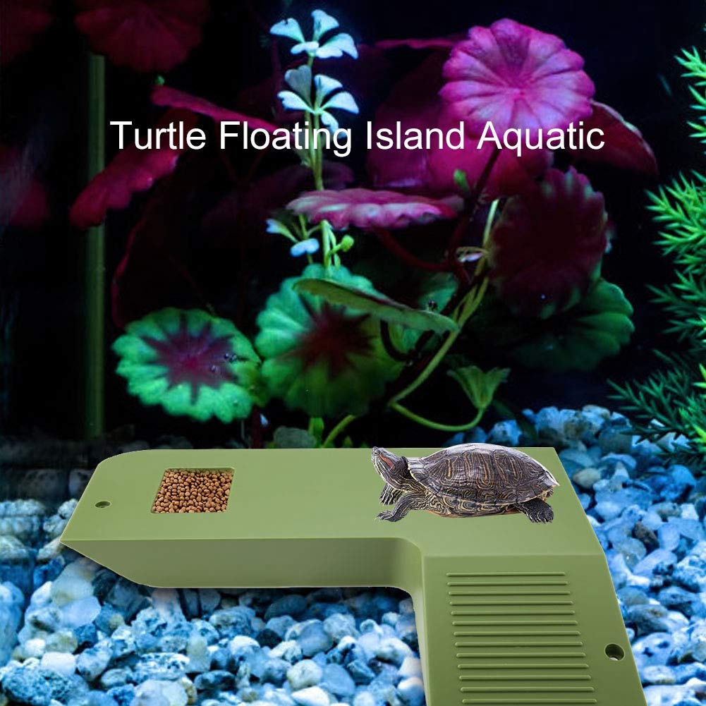 Restokki Turtle Frog Floating Island Aquatic Pet Reptile Aquarium Floating Island Habitat Supplies Aquarium Ornament(Green)