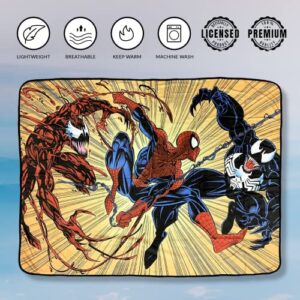 Marvel Spider-Man Maximum Carnage and Venom Flannel Fleece Throw Super Soft Lightweight Fleece Blanket, 45 x 60 Inches