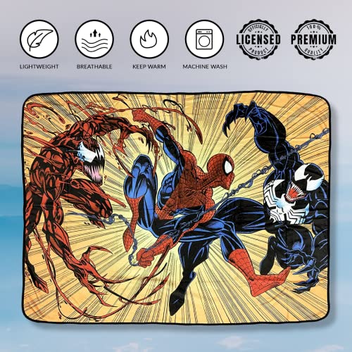 Marvel Spider-Man Maximum Carnage and Venom Flannel Fleece Throw Super Soft Lightweight Fleece Blanket, 45 x 60 Inches