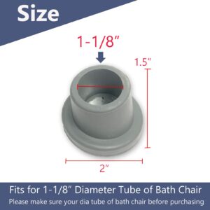 Replacement Feet for Bath Chair, Shower Toilet Seat Stools & Transfer Bench Anti-Slip Angled Cap for Disable Elderly, Fits for 1-1/8" I.D Tube, 4 Pcs