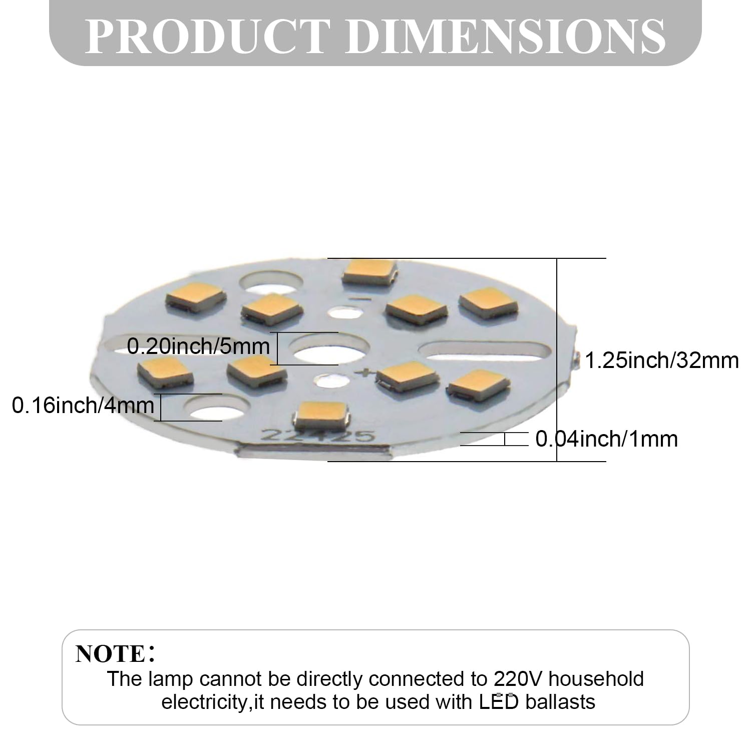 Fielect 5Pcs 5W LED Chip Bulb Super Bright High Power or Floodlight, 5730 300mA for Replacement LED Downlights, Track Lights