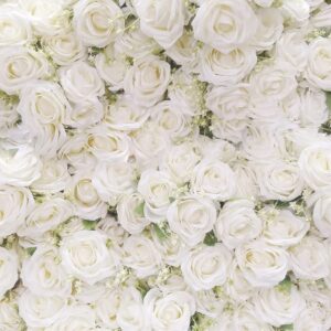 White Rose Floral Photography Backdground Rose Theme Valentines Day Party Bridal Shower Party Decoration Backdrop (7x5FT)