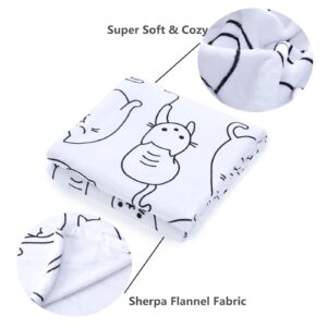 Sviuse Cat Blanket Twin Size Blanket Cat Gifts for Cat Lovers Soft Flannel White Cats Pattern Throw for Girls Women Kids (60" X 80", Cat 2)