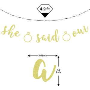 She Said Oui Banner, She Said Yes Banner, Paris Themed Bridal Shower Decor, French Bridal Shower Wedding Party Decorations Gold Glitter