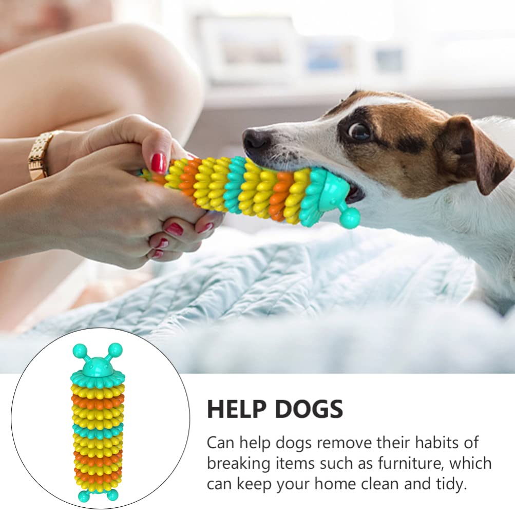 balacoo Dog Teething Toy Teething Toys for Puppies squiz Toys Puppy Squeaky Toys Brain Toy Dog Molar bite Toy Dog Gum Cleaner pet Caterpillar Toy Puzzle Toy Dog Dental Toys chew Makeup TPR