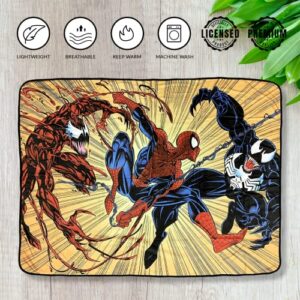 Marvel Spider-Man Maximum Carnage and Venom Flannel Fleece Throw Super Soft Lightweight Fleece Blanket, 45 x 60 Inches