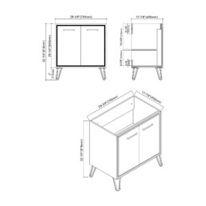 owell 30" Single Bathroom Vanity Set - White Resin Basin with Wood Vanity-Two Doors with Handles and Two Shelves |Gloss -White