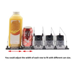 NagTour Drink Organizer for Fridge - Soda Dispenser Display with Smooth and Fast Pusher Glide - Width Adjustable (5, 38CM)