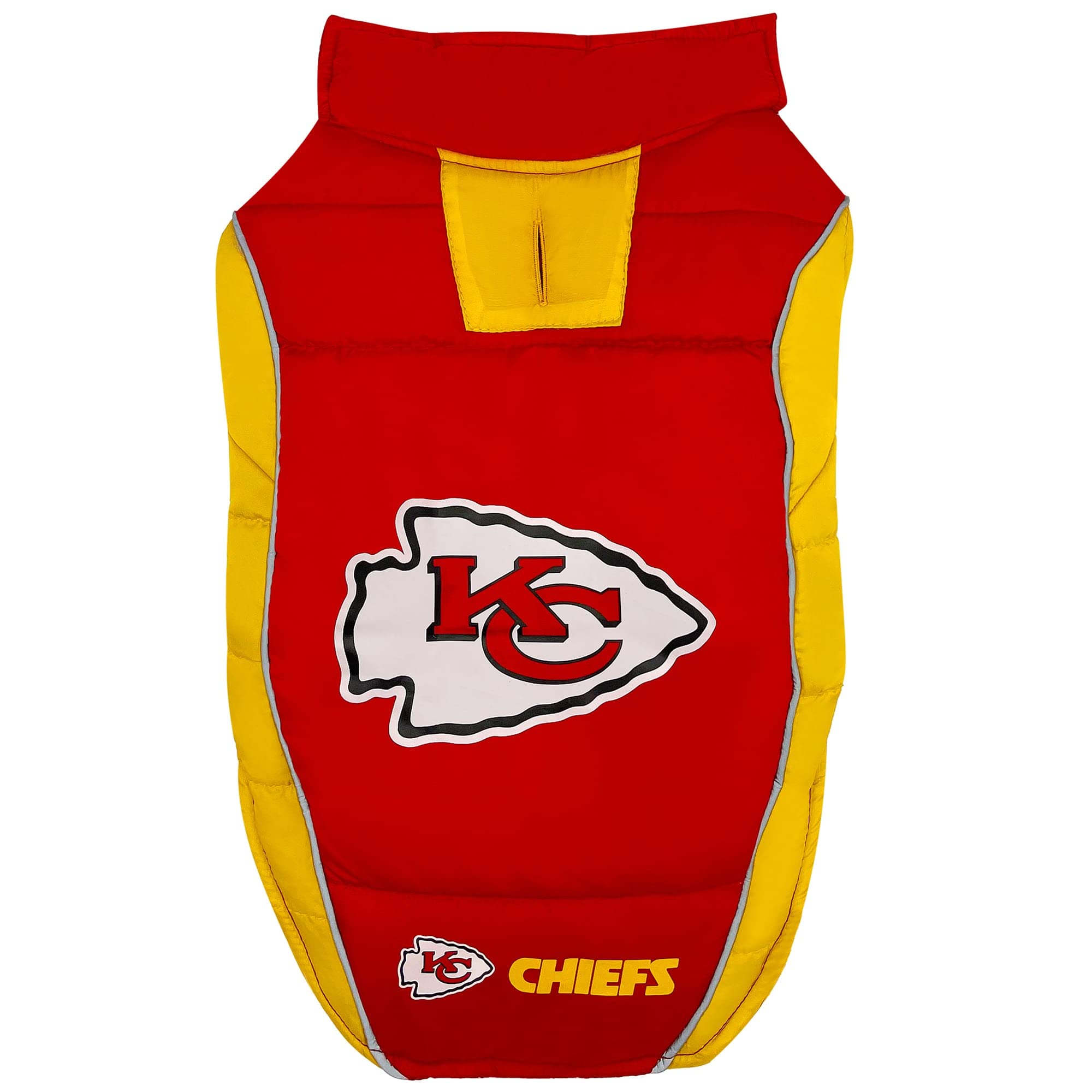 Pets First Kansas City Chiefs Puffer Vest, Small, Waterproof Dog Coat, NFL Licensed Pet Warming Sports Jacket