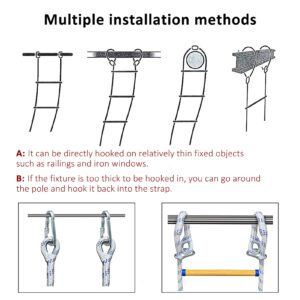 QWEASDF Fire Escape Ladder, Flame Resistant Safety Rope Ladder, Emergency Fire Ladder, with Buckle, Fast to Deploy in Fire, Reusable, Sturdy and Strong, for Home, Office, Outdoor,5m/16.4ft