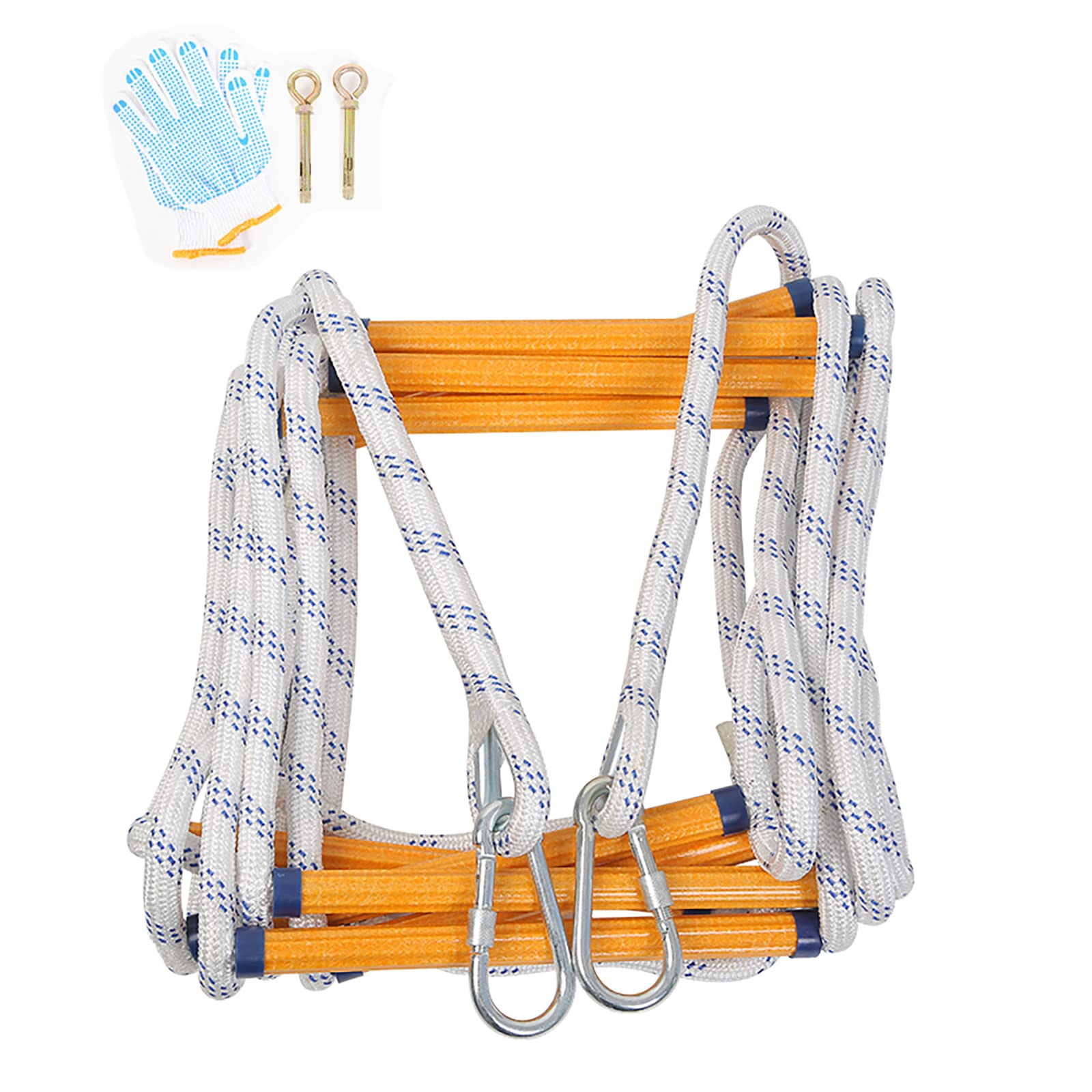 QWEASDF Rope Ladder, Emergency Fire Escape Rope Ladder, Flame Resistant Safety Evacuation Ladder, Non-Slip, Fast to Deploy, Easy to Use, Easy to Store, Home Safety Necessities,5m/16.4ft