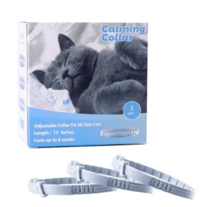 laketaney cat calming collar,cat pheromones calming collar,anxiety collar for cats and kittens stress reliever relaxing comfortable collar breakaway design(3 pack)