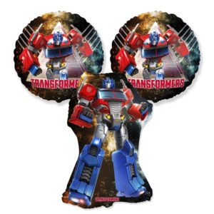 epic party plan optimus prime transformers balloon set of 3 - 30'' tall centerpiece for boys' birthday, graduation, summer party decorations