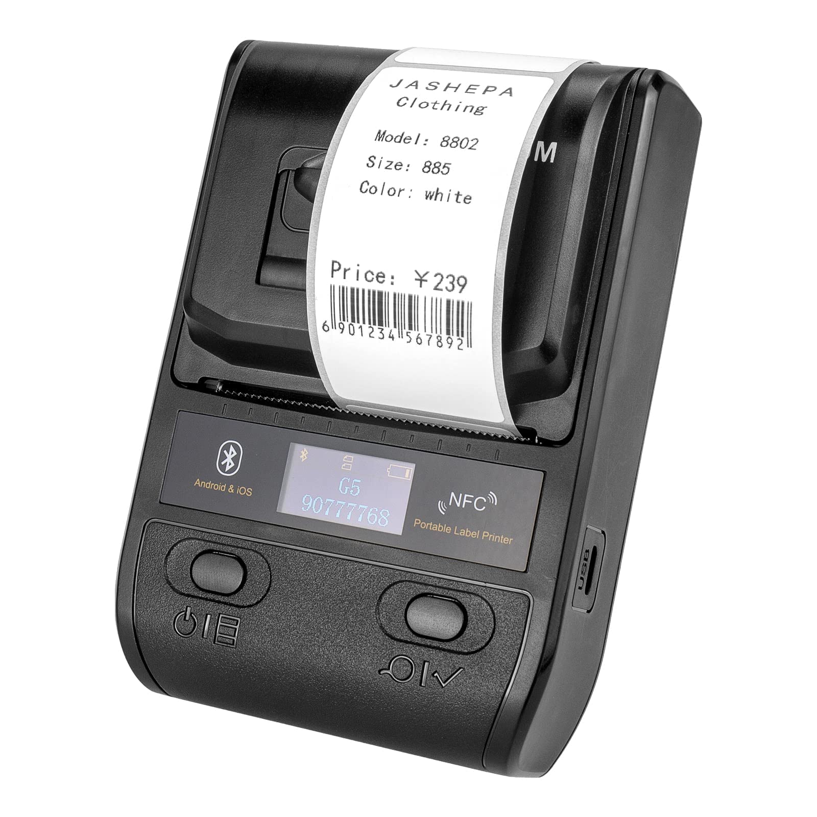 NETUM NT-1228BC Bluetooth Barcode Scanner, NETUM G5 Label Maker Bluetooth Thermal Label Printer Portable Barcode Printer