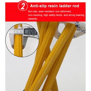 QWEASDF Rope Ladder, Emergency Fire Escape Rope Ladder, Flame Resistant Safety Evacuation Ladder, Non-Slip, Fast to Deploy, Easy to Use, Easy to Store, Home Safety Necessities,5m/16.4ft