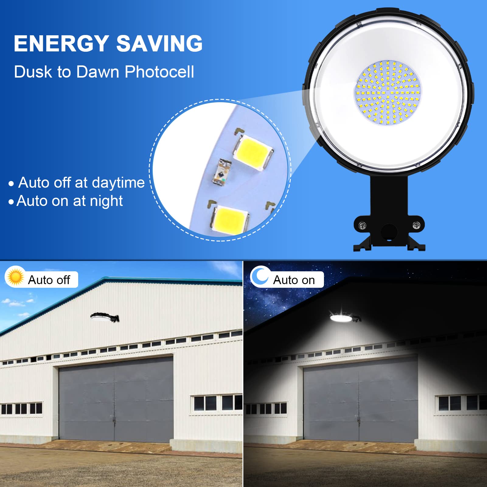 papasbox LED Barn Light 100W,Dusk to Dawn Outdoor Lighting with Photocell,12000LM 5000K Daylight,IP65 Waterproof Security Area Light for Farm/Porch/Courtyard,2Pack