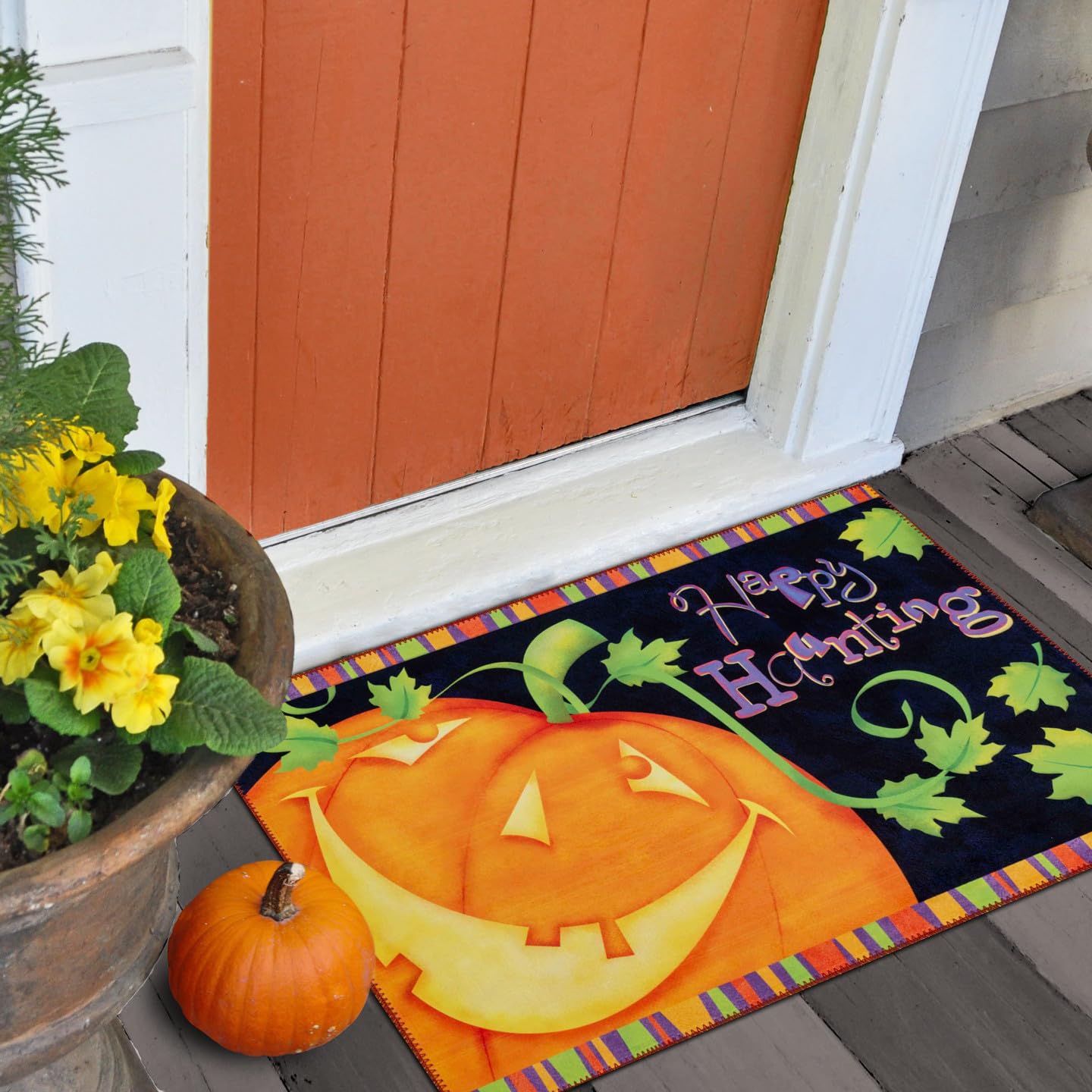 Happy Haunting Olivia's Home Accent Rug Halloween Themed Seasonal Rug 22" x 32"