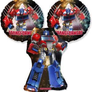 Epic Party Plan Optimus Prime Transformers Balloon Set of 3 - 30'' Tall Centerpiece for Boys' Birthday, Graduation, Summer Party Decorations