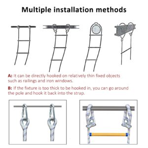 QWEASDF Sturdy Fire Escape Ladder, Emergency Fire Escape Rope Ladder, Flame Resistant Safety Evacuation Ladder, Fast to Deploy, Non-Slip, Easy to Use, 900 LB, for Home, Office, Outdoor,5m/16.4ft