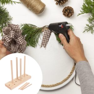 Kisangel 1 Set 5- in- 1 Bow Maker Wooden Wreath Bow Maker Bow Making Tool for DIY Craft Ribbon Wreaths Christmas Holiday Halloween Bows Decoration