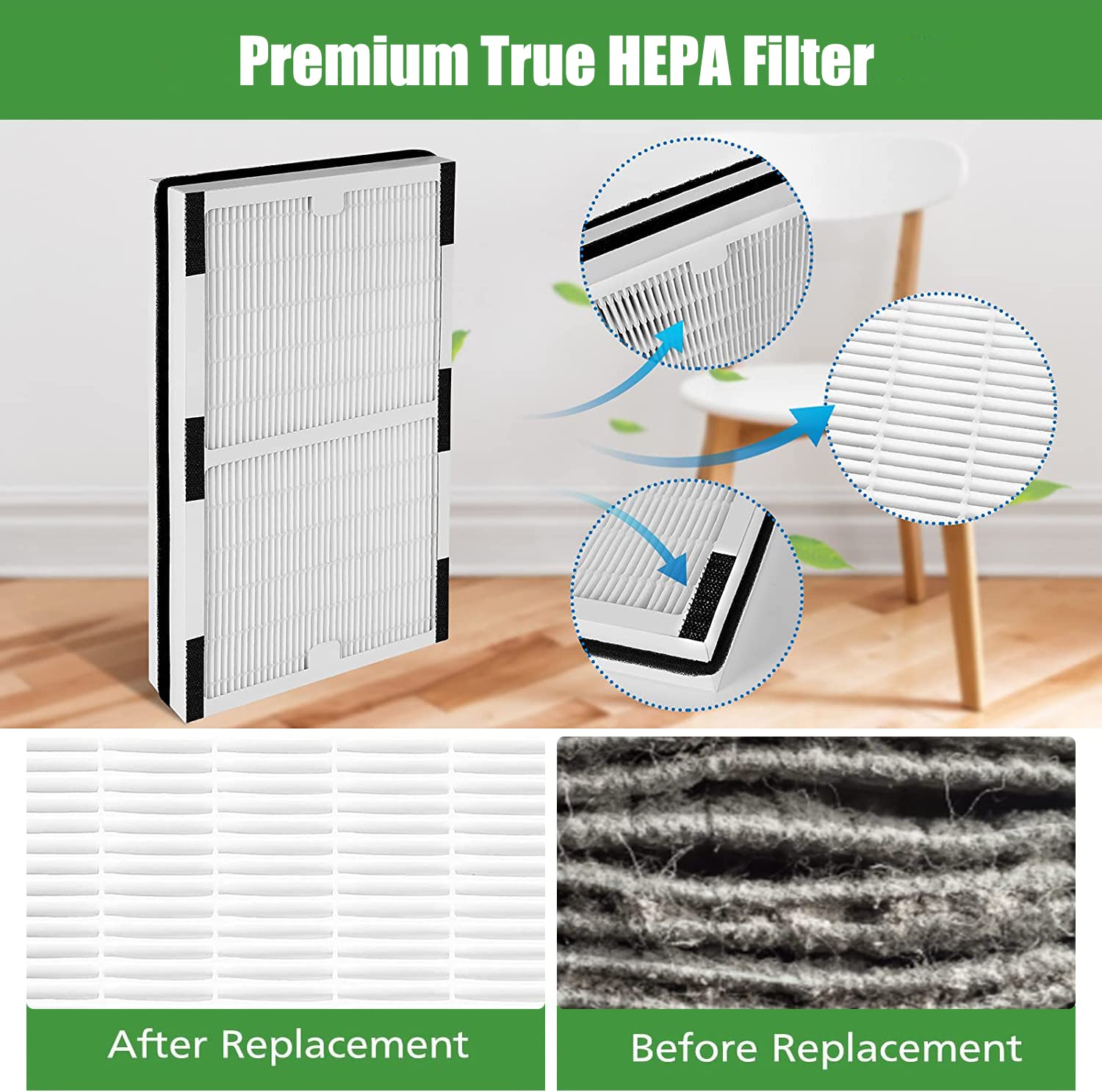 I clean Replacement Idylis Air Purifier Filters C,2 HEPA Filters&4 Carbon Filters Set Compatible with Idylis Air Purifiers IAP-10-200, IAP-10-280, Model # IAF-H-100C