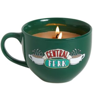 friends candle in central perk coffee mug, coffee scented - natural soy & coco wax - officially licensed friends merchandise decor - christmas gift for adults &teens - 8 oz