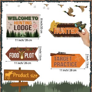 20 Pieces Hunting Party Sign Gone Hunting Party Themed Directional Sign Deer Hunting Camo Cutouts Welcome Yard Sign for Birthday Party Supplies Photo Props Backdrop Decoration