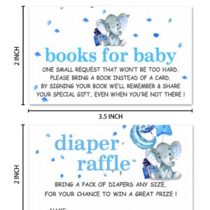 Baby Shower Invitation Set, Fill In Invites Cards, Books For Baby, Diaper Raffle, Thank You, Baby Shower, Each Design 25 Cards & Envelopes (Total 100 Cards) – (bb006-taozhuang)