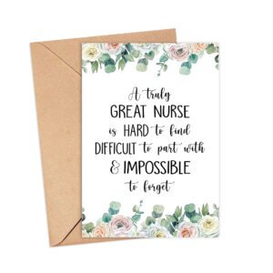 Arezzaa Card For Nurse - Nurse Leaving Card - A Truly Great Nurse Is Hard To Find - Farewell Card - Appreciation Card - Retirement Card - Personalised, 5 x 7 inches