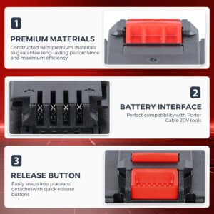 GROWFEAT 2Pack 7.0Ah Battery Replacement for Porter Cable 20V Battery, Compatible with PCC685L PCC680L PCC682L PCC685LP Replace for Porter Cable 20-Volt Lithium-ion Battery