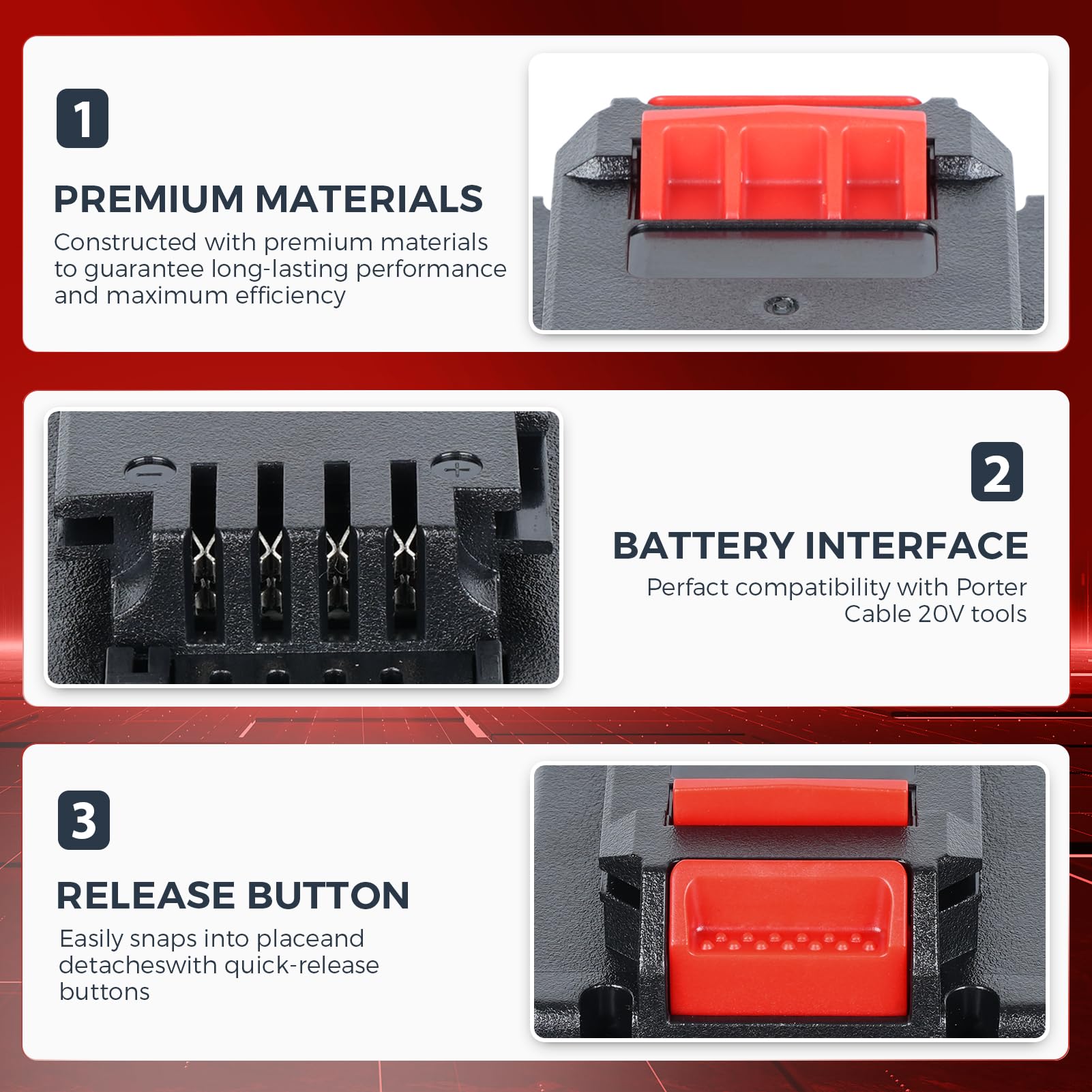 GROWFEAT 2Pack 7.0Ah Battery Replacement for Porter Cable 20V Battery, Compatible with PCC685L PCC680L PCC682L PCC685LP Replace for Porter Cable 20-Volt Lithium-ion Battery