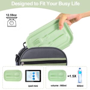 Jeopace Bento Box for Kids, Light Green, Meal Holder, Plastic, 900 ml Capacity, Microwave Safe, Leakproof, Portable, Durable