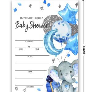 Baby Shower Invitation Set, Fill In Invites Cards, Books For Baby, Diaper Raffle, Thank You, Baby Shower, Each Design 25 Cards & Envelopes (Total 100 Cards) – (bb006-taozhuang)