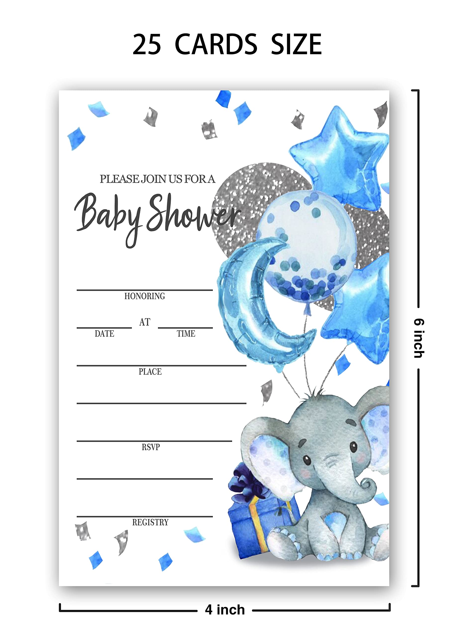 Baby Shower Invitation Set, Fill In Invites Cards, Books For Baby, Diaper Raffle, Thank You, Baby Shower, Each Design 25 Cards & Envelopes (Total 100 Cards) – (bb006-taozhuang)