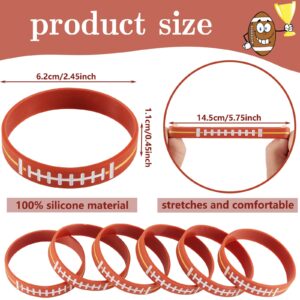 Zhanmai Football Silicone Wristbands Party Favors Football Stretch Sport Themed Supplies(36 Pieces)