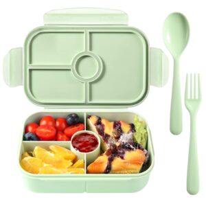 jeopace bento box for kids, light green, meal holder, plastic, 900 ml capacity, microwave safe, leakproof, portable, durable