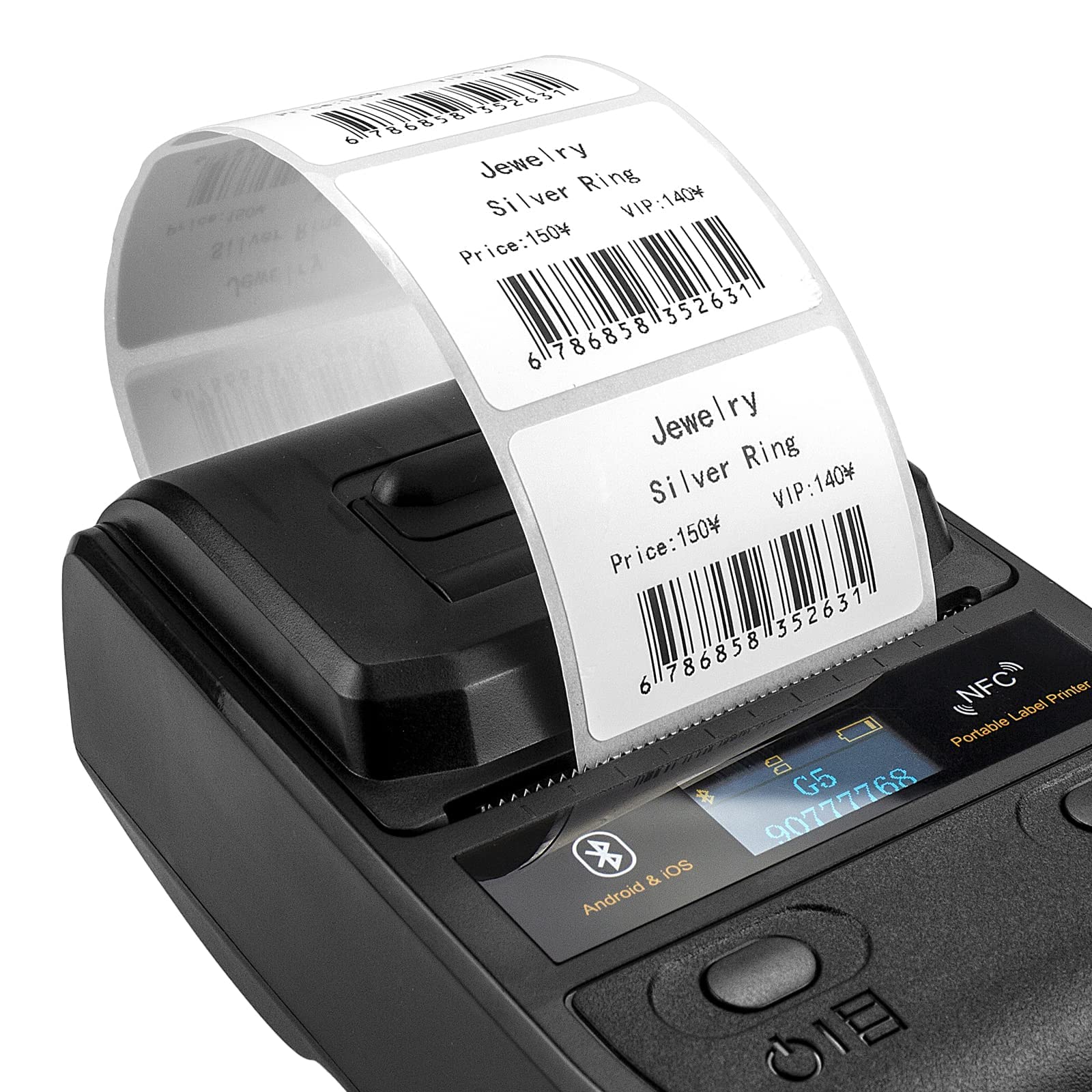 NETUM NT-1228BC Bluetooth Barcode Scanner, NETUM G5 Label Maker Bluetooth Thermal Label Printer Portable Barcode Printer