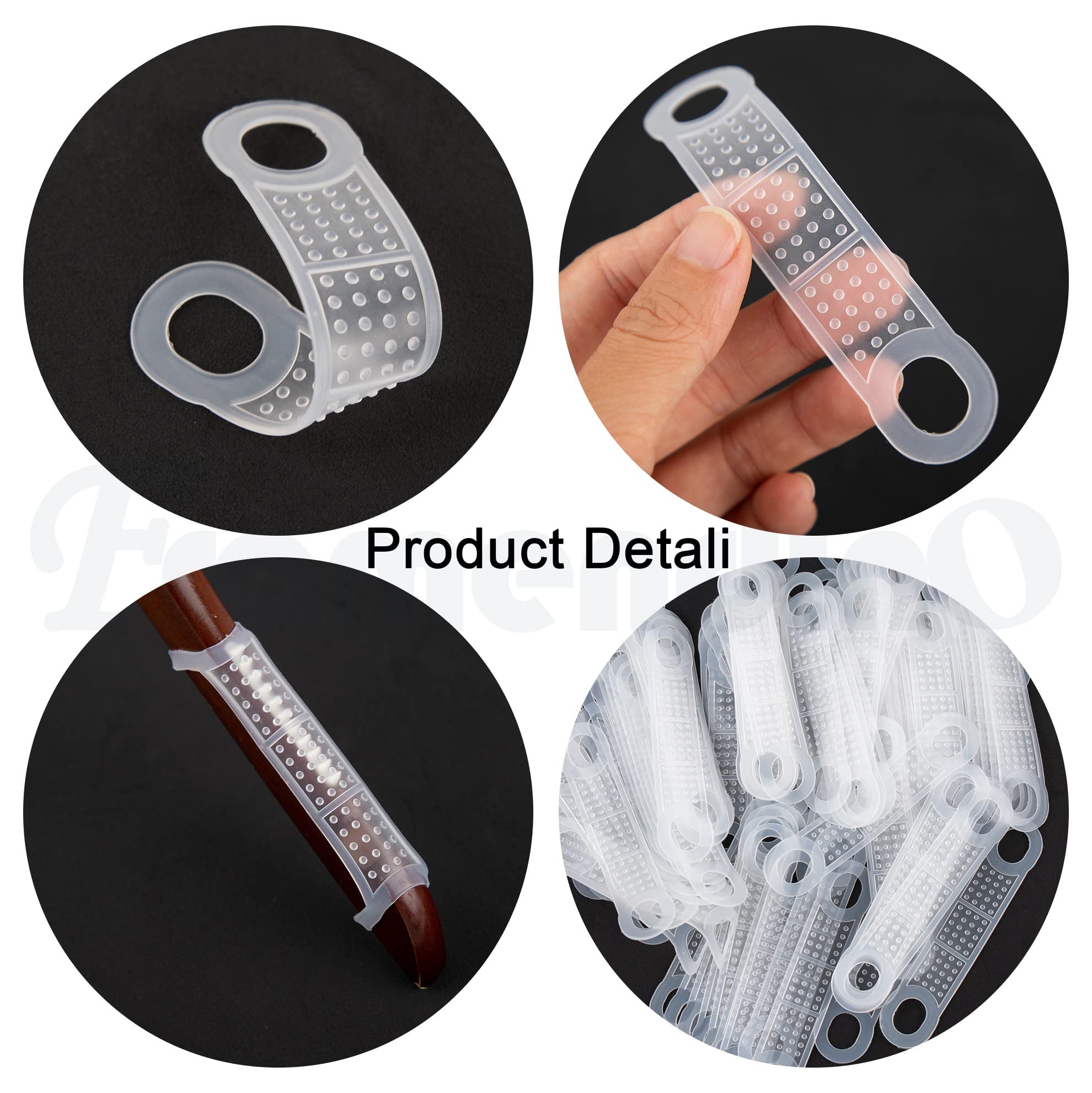 Framendino, 100 Pack Clear Non-Slip Rubber Clothes Hanger Grips Clothing Hanger Strips Clothes Hanging Accessories