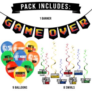 Hilarious Bachelor Party Decorations Pack – “Game Over” Bachelor Party Supplies, Ideas, Favors, and Gifts