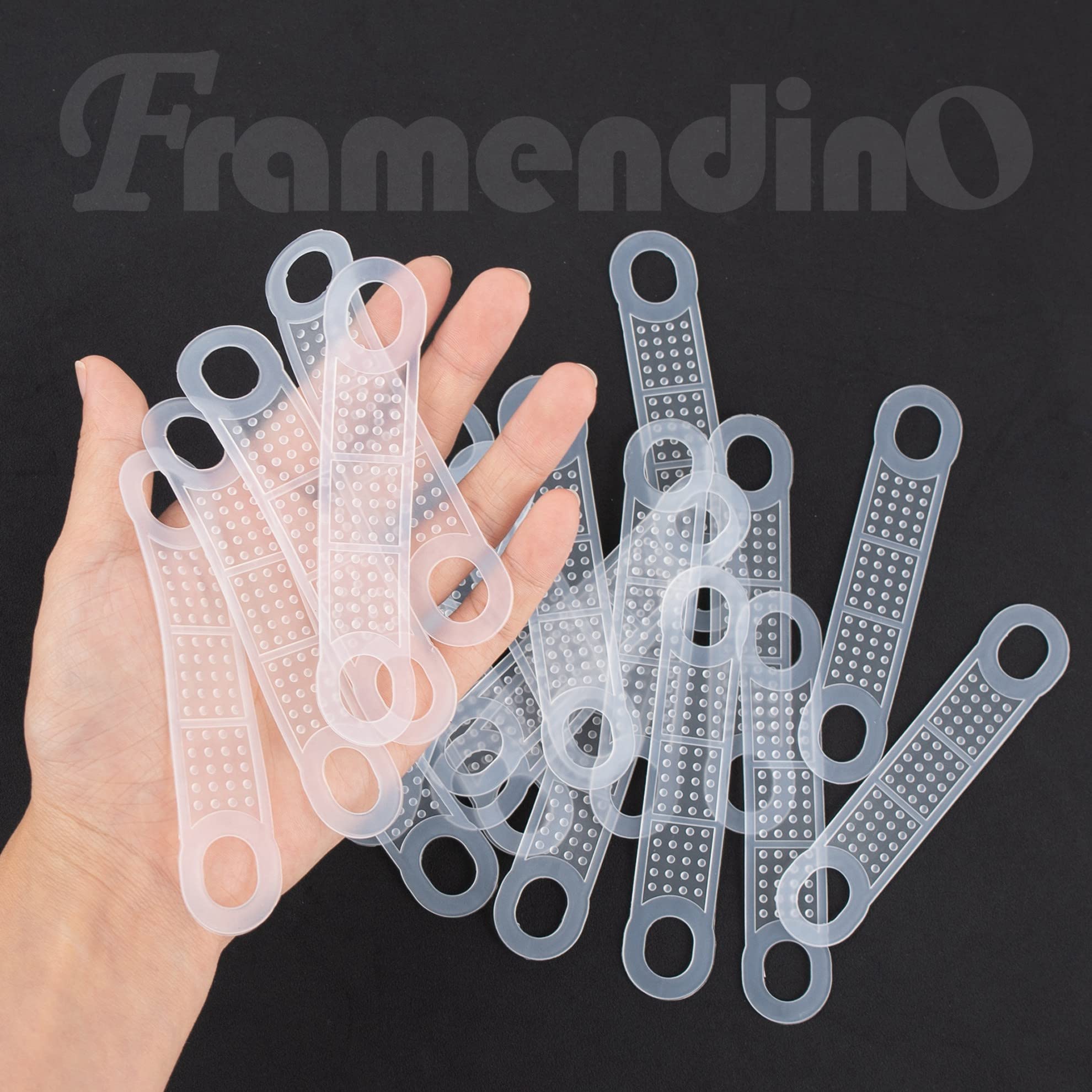 Framendino, 100 Pack Clear Non-Slip Rubber Clothes Hanger Grips Clothing Hanger Strips Clothes Hanging Accessories